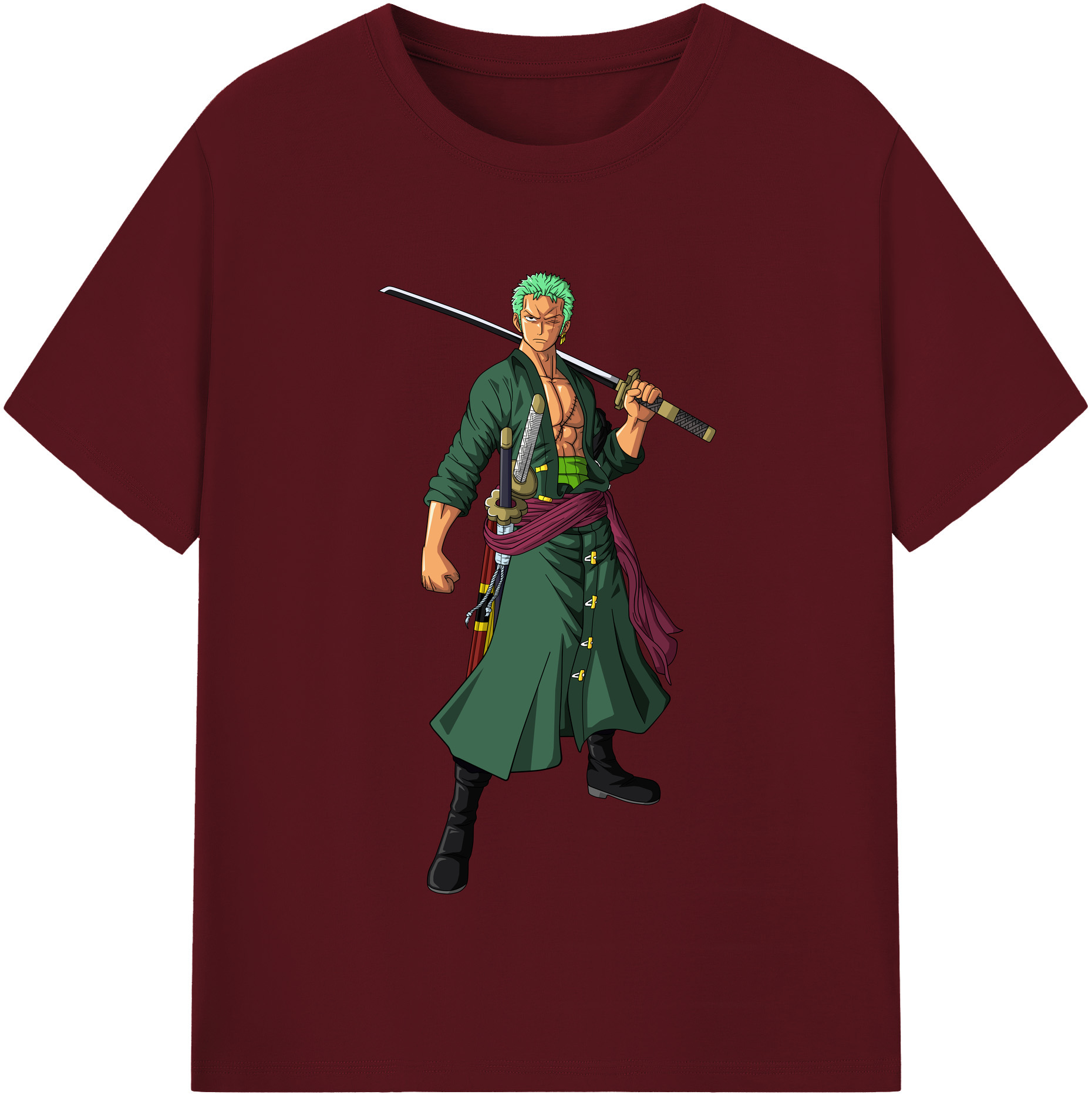 ワンピース ロロノア・ゾロ ONE PIECE Roronoa Zoro 綿100％半袖Tシャツ（フロントプリント）